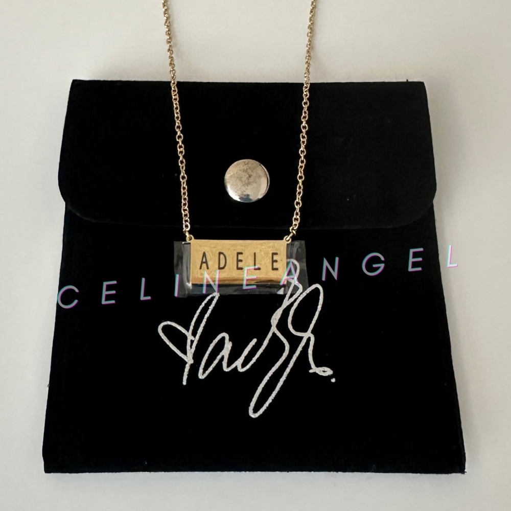New Official Weekends with Adele Gold Hello Necklace Las Vegas